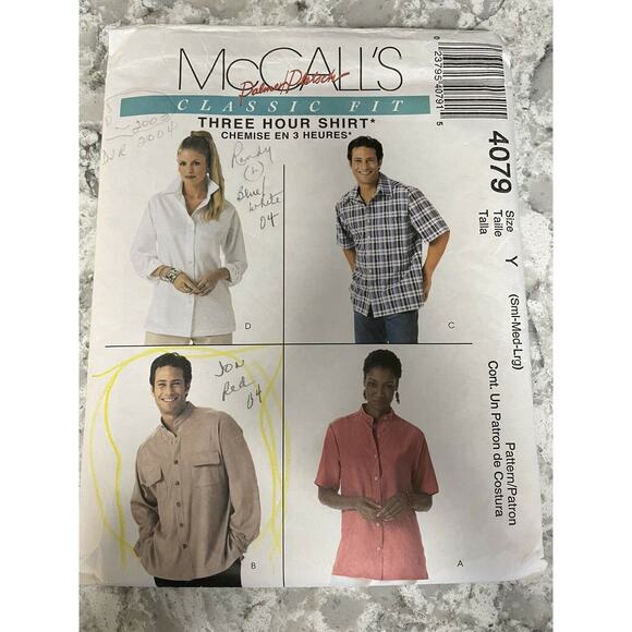 McCall 4079. Palmer/Pletsch Classic Fit 3-Hour Shirt. Sm-Lg. Cut 2003 - Picture 1 of 3